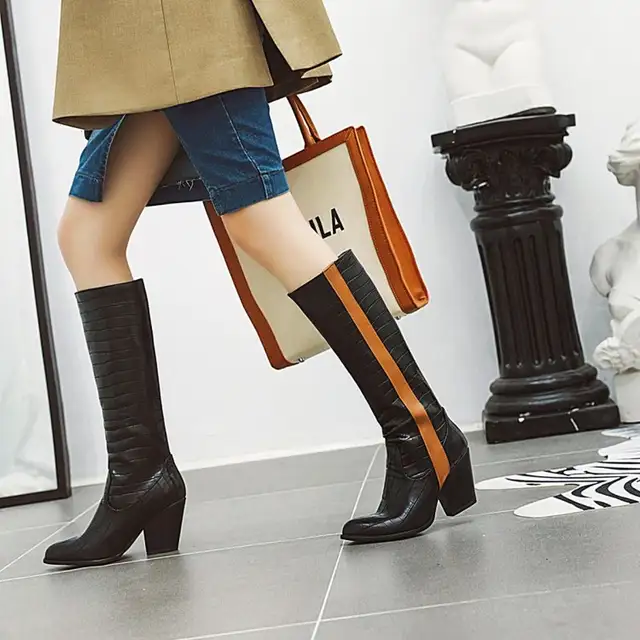 stone thigh high boots