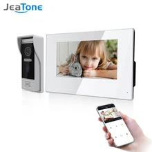 Jeatone 7 pouces WiFi vidéo interphones système de sécurité à domicile vidéo sonnette porte téléphone caméra, multi langue, Support télécommande