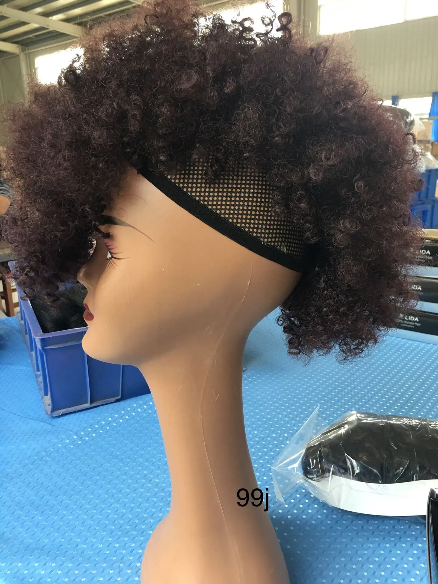 Blice Synthetic High Puff Afro Kinky Curly Short Middle-Part Wig Clips In Hairpiece Hair Extensions 90G/Piece Ntural Black