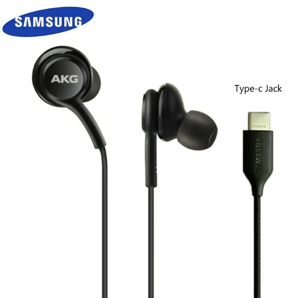 Samsung наушники AKG eo IG955 тип-c в уши с микрофоном Проводная гарнитура для Galaxy samsung note10/note10+ huawei xiaomi смартфон - Цвет: black no box