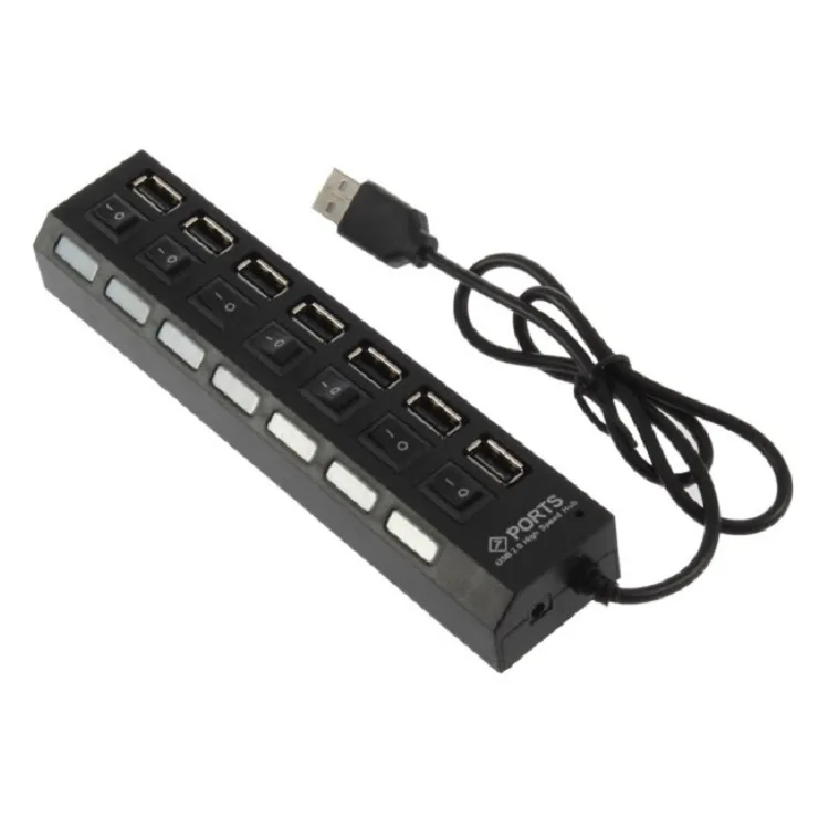 Высокоскоростной USB Seven с раздельным переключателем Расширенный концентратор один тащит семь 7 рот кабель Seperater доступен с портативным жестким диском