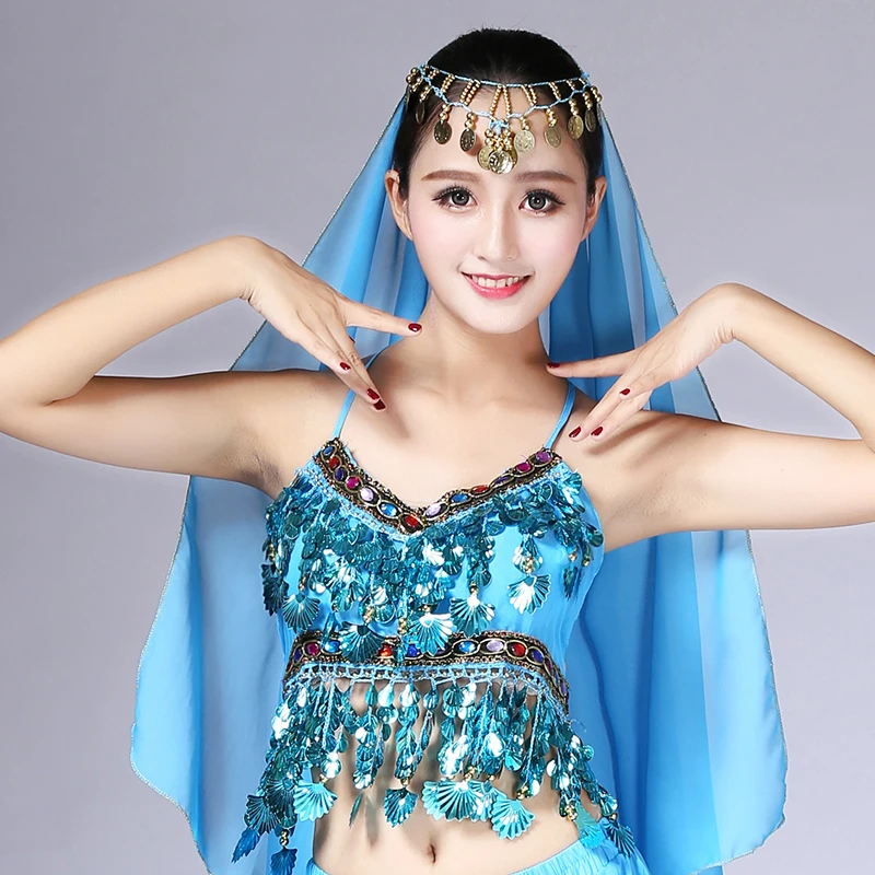 Belly Dance Costume Sparkly Women Sequin Beaded Bra Top Sexy Tassel Crop Top  For Festivals Raves Dance ClubWear Bra Outfit - AliExpress