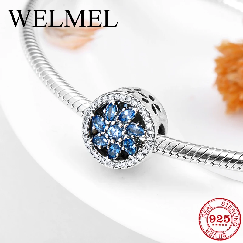 Женские аксессуары из стерлингового серебра 925 пробы с голубым цирконием и