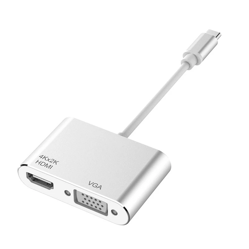 USB 3,1 type C к HDMI VGA адаптер-2 в 1 type C USB C к HDMI 4K x 2K VGA кабель
