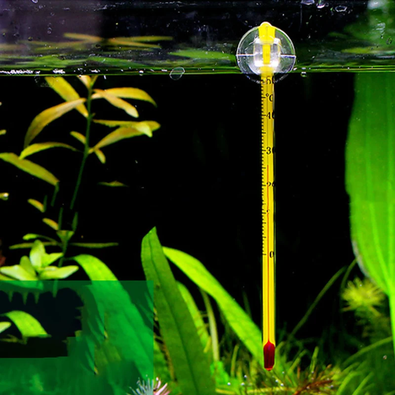 

14.5CM Hydrometer Fish Tank Glass Aquarium Thermometer Aquarium Submersible Glass Thermometer with Suction