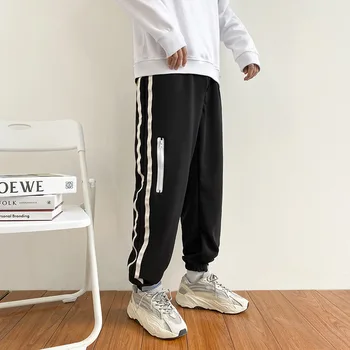 

Pants Men Plus Size Loose Spring And Autumn New Side Striped Sports Trousers Men's Hip Hop Youth Hipster Trackpants Streetwear