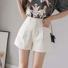 

FAKUNTN Shorts High Cotton Wide Leg Summer White Plus Waist Korean Size Loose Sexy Black Casual Short Pants Overalls Women's