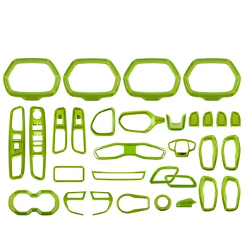 

31Pcs Car Interior Accessories Decoration Set for Jeep Renegade 2015-2020 (Green)