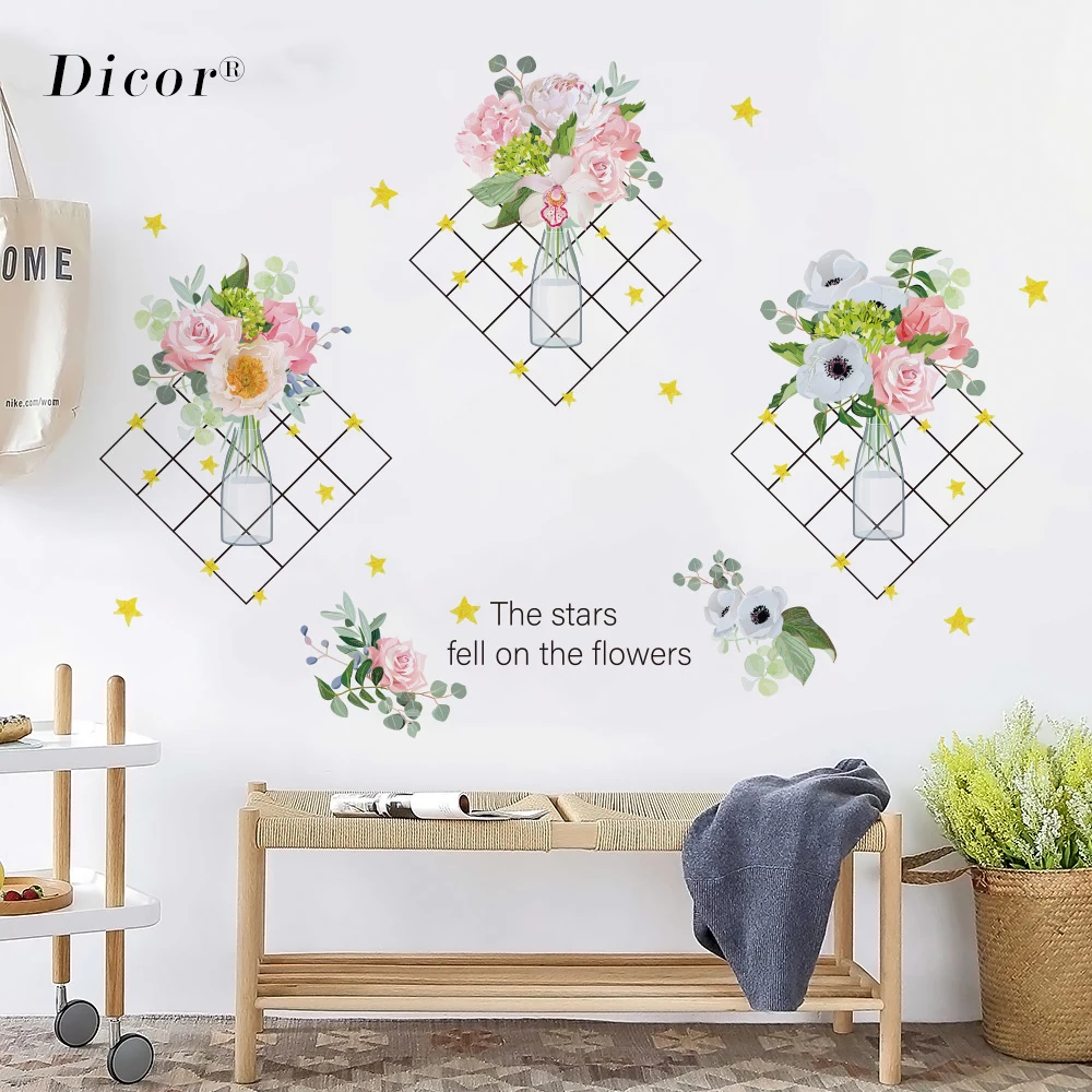 

Modern Nordic Style Flower Arrangement FloArr Wall Sticker Flowers Home Decor for Living Room Wedding Decoration Wallpaper Mural