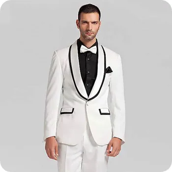 

Wedding Coat Suits for Men Grooms Wedding Tuxedos Shawl Lapel Design 2Piece Man Blazers Costume Mariage Homme Terno Masculino
