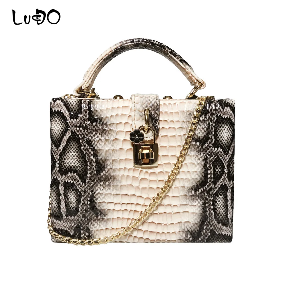 snake print chain bag