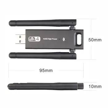

300Mbps Wireless USB Wifi Dongle Adapter USB 3.0 Network Card Dual Antenna 2.4Ghz for Windows XP/Vista/Linux/Mac Desktop Laptop