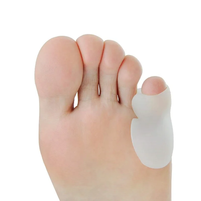 US 2PCS Silicone Small Toe Corrector Separator Adjuster Orthopedic Finger Little Toe Protector Straightener for Cocoon Feet Care