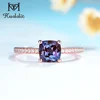 Kuololit 585 rose gold lab grown Alexandrite Gemstone Ring for Women Real 925 Sterling Silver Cushion Luxury Ring for Engagement ► Photo 1/6