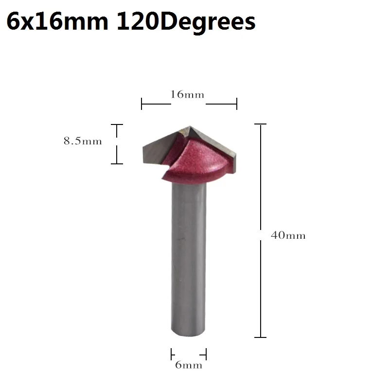 XCAN 1 шт 6 мм хвостовик 10/16/22/32 мм V шлицевой Фрезерный резак Вольфрам твердосплавный ЧПУ Концевая фреза 3D гравировка Бир потоком деревообрабатывающие фрезы - Длина режущей кромки: 6x16x120D