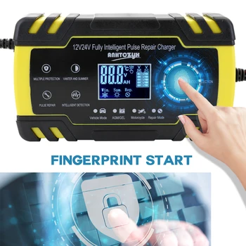 

Mini Portable Smart Battery Charger 12V/24V Car Cell Charger Adapter Power Motorcycle Auto Cell Charger with Digital Display