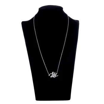 

2020 Silver Color English Name Necklace Customized Nameplate Birthday Stainless Steel Engraving Gift Personalized Jewelry Hot