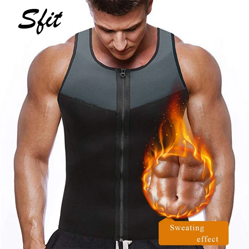 Sfit неопреновый жилет для сауны мужчин Спортивная рубашка талии тренировочный