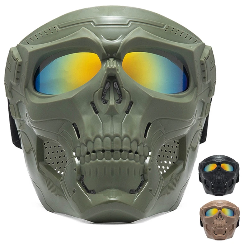 Outdoor Anti-fog Airsoft Mask Protective Gear Full Face Helmet Paintball Skull Safety Goggle Tactical | Спорт и развлечения