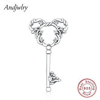 

100% 925 Sterling Silver Fit Original Charms Bracelet Key Dangle Charm Pendant Berloque 925 Silver DIY Jewelry