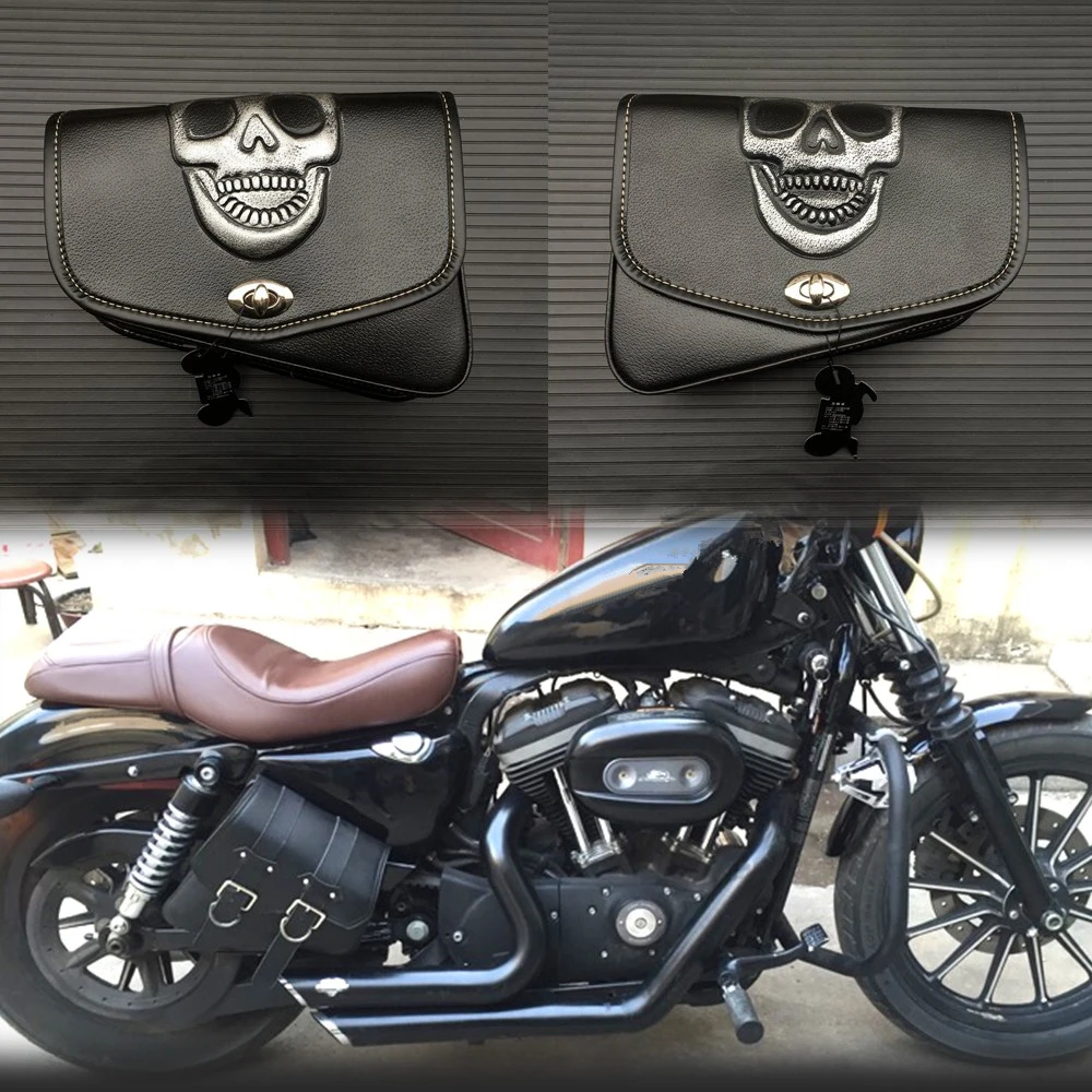 Левый и правый Универсальный седельная сумка из искусственной кожи для мотоцикла для Harley Sportster для Honda Suzuki Kawasaki Yamaha