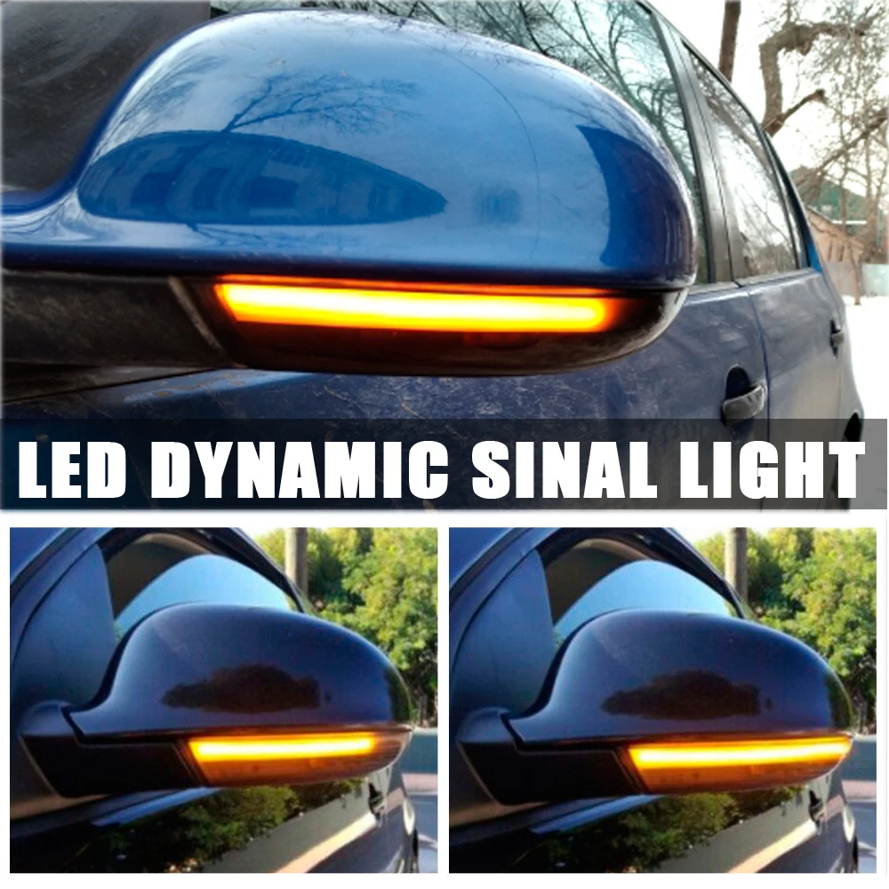Water Blink Dynamic Flowing Side Mirror LED Turn Signal Light For VW