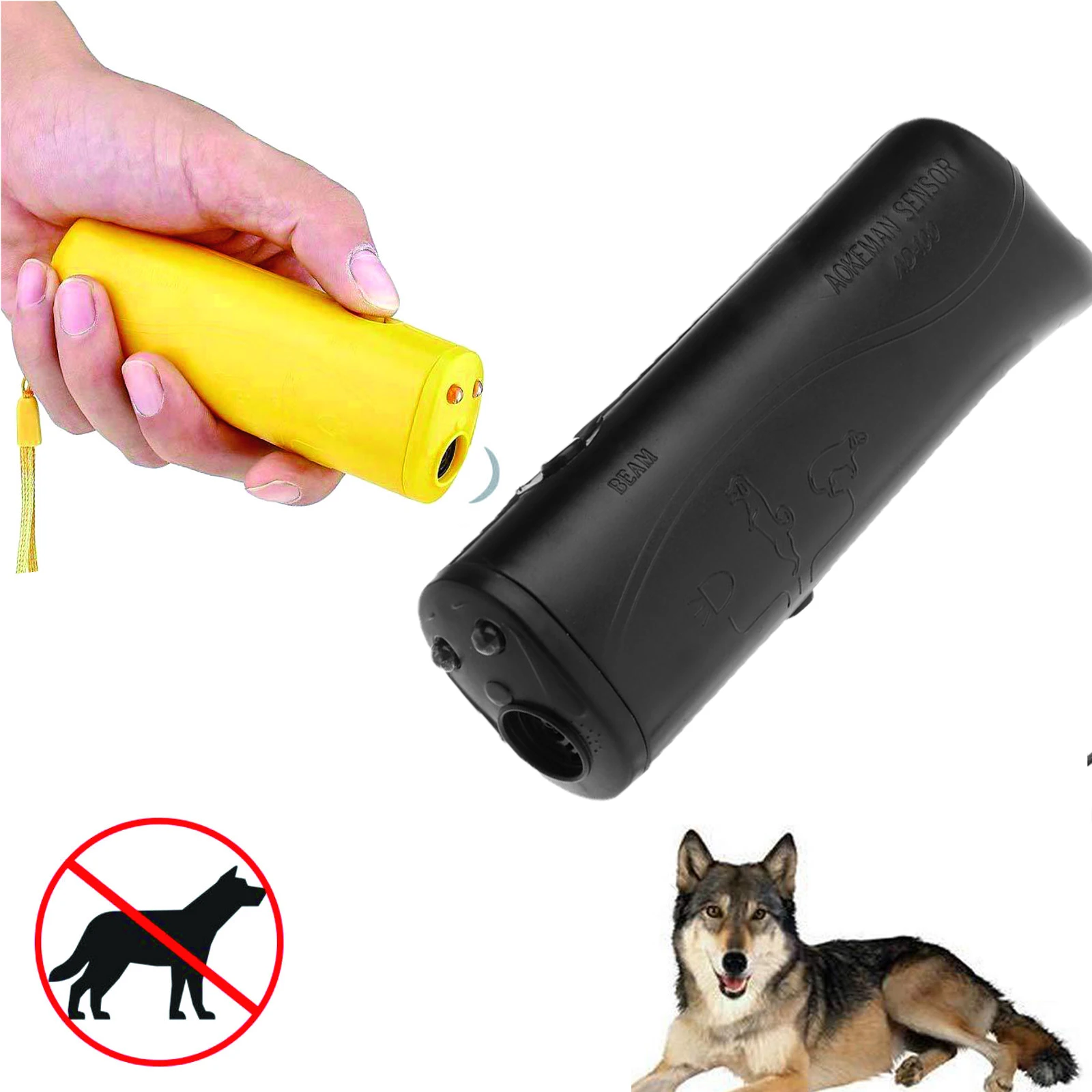 Mejor precio Espantaperros-entrenador aparato de entrenamiento LED ultrasónico 3 en 1, antiladridos, sin batería WlgWaZdA
