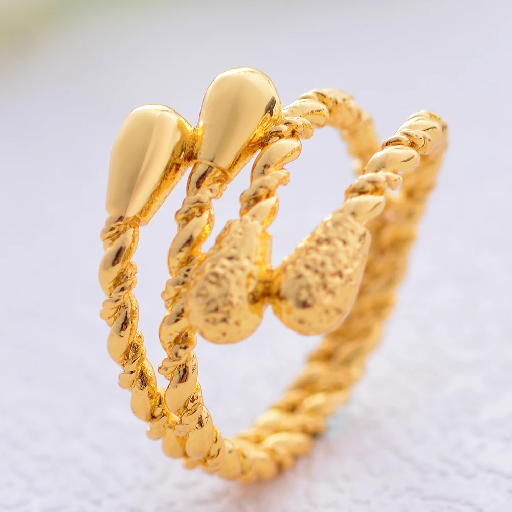 

Wando esizable BIG Ring for Women African Jewelry Ethiopian Gold Color Wedding Bigger Ring Openable