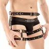 Male Sexy Harness Bondage Buttocks Adjustable Leather Lingerie Gay Fetish Erotic BDSM Punk Rave Cosplay Tops and Bottoms 1