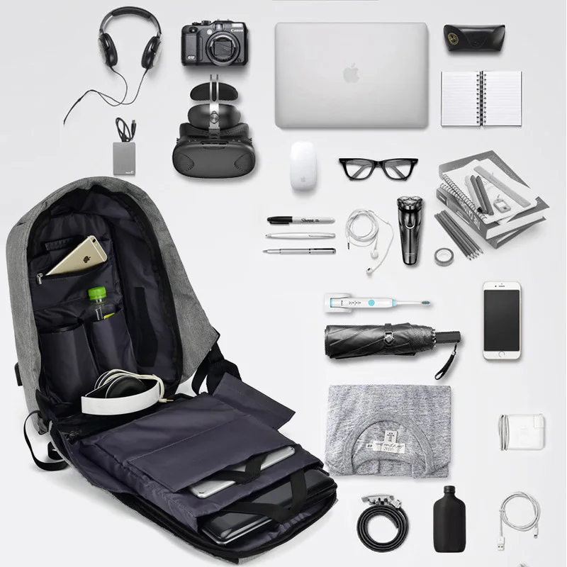 

Cross Border Foreign Trade Anti-theft Backpack USB Charging Backpack Oxford Cloth Business Computer Casual Men's Bag Backpack