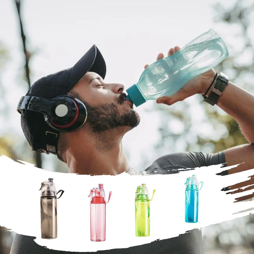 Fashion Creative Sports Bottle Hand Cup Portable Summer Space Cup Plastic Cup Spray Cup Outdoor Travel Cup