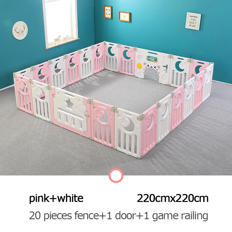 pink white 8 Детский Манеж Детский бассейн мяч новорожденный забор Манеж Детский Бассейн Детский Манеж Детский защитный барьер складной детский манеж игра - Цвет: pink white 8