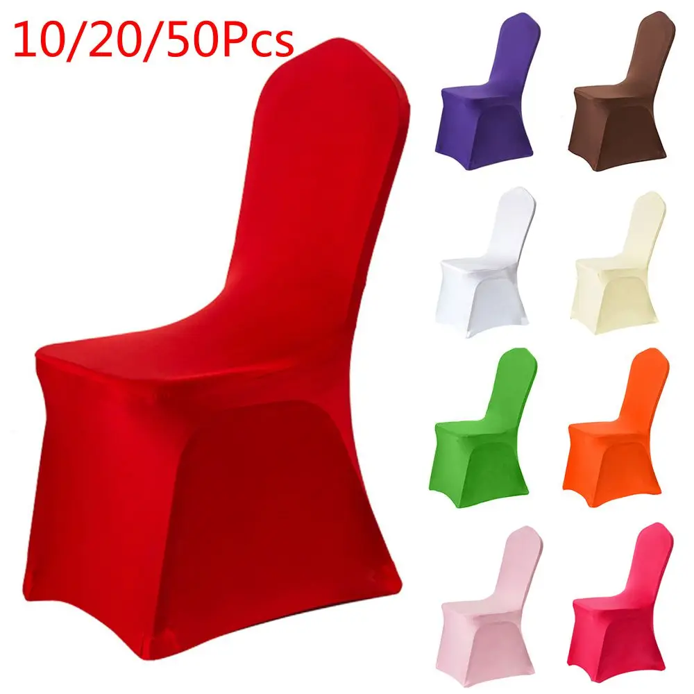 10/20/50Pcs Super Deal ! Chair Cover Polyester Spandex Elastic Lycra Covers For Weddings Banquet Hotel Party DinningChais |