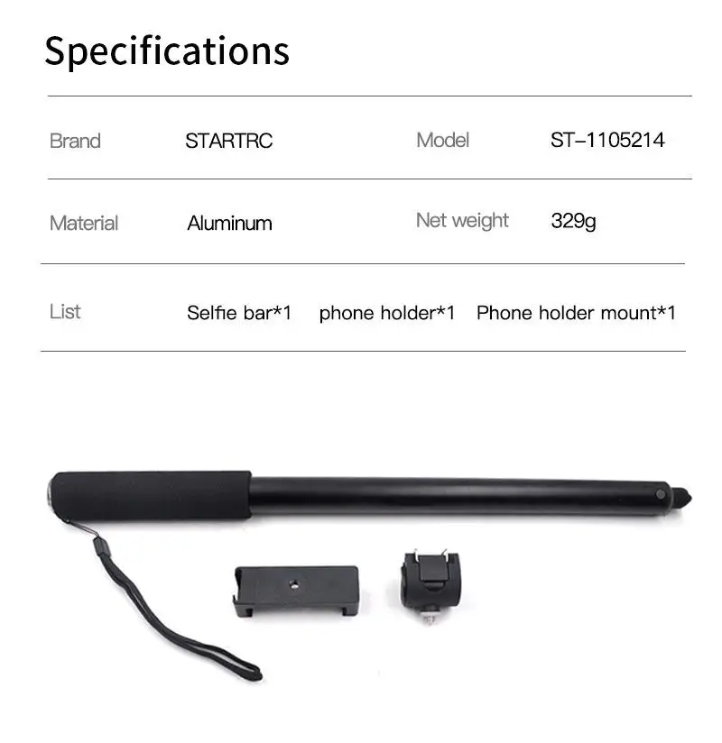 Extra Long Aluminum Alloy Selfie Stick / 2M for Insta360 ONE/ONE X/EVO Camera