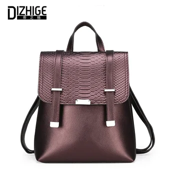 

New Design Snake Pattern Women Backpacks 2020 High Quality PU Leather Girl School Bags Ladies Female Designer Wild Travel Bag