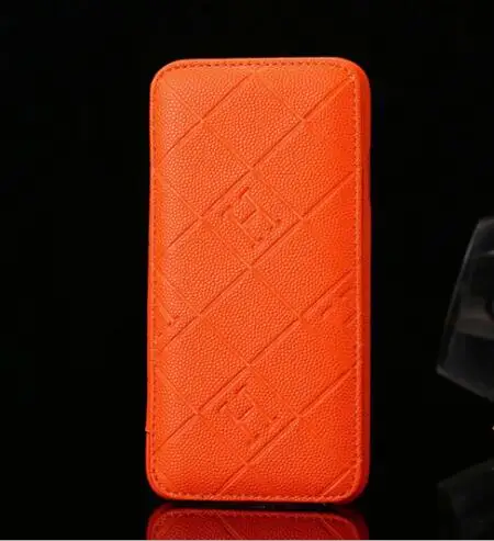 Orange H Высококачественный Роскошный чехол из натуральной кожи для iphone XS MAX XR с ромбическим защитным чехлом со слотом для карт для iphone 7 8 Plus откидная крышка - Цвет: Orange H