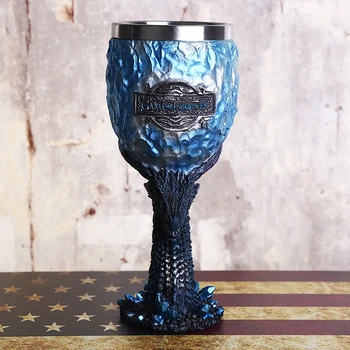 

New design Game of the throne cup dragon cup wine glass House of legends of the sword Viserion white treadmills Christmas gifts