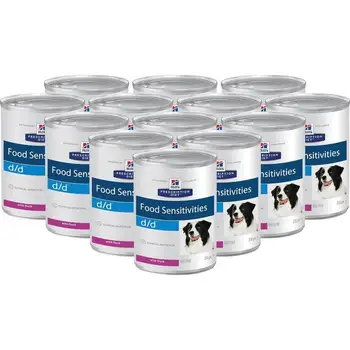

Hill's Prescription Diet D/D food sensitivities canned dog diet when food allergies, duck, 12*370 C