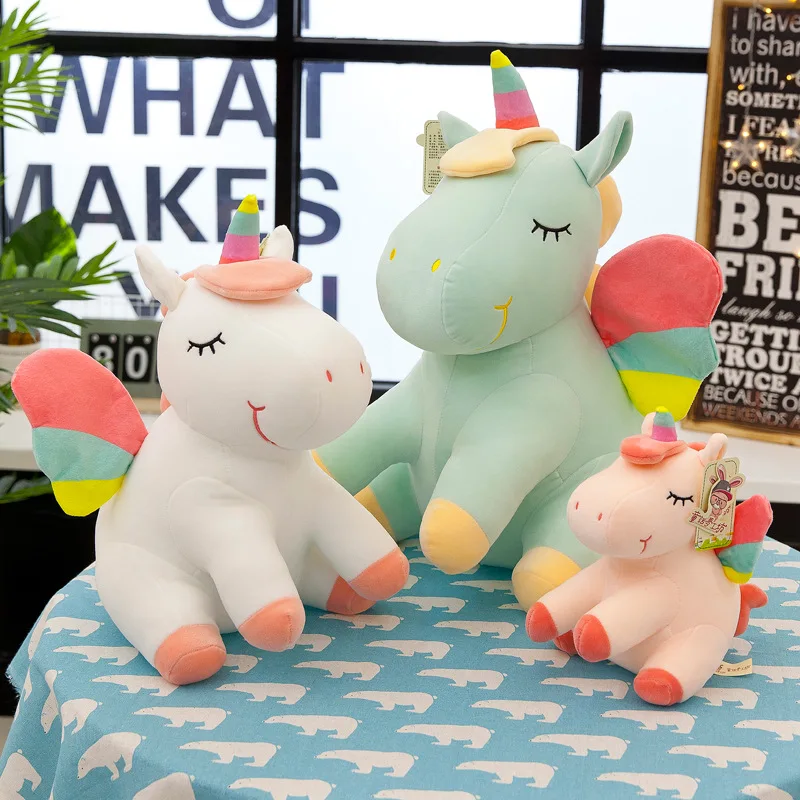 

Rainbow Angel Unicorn Doll Cute Cuddle Plush Toys Mythical Creatures