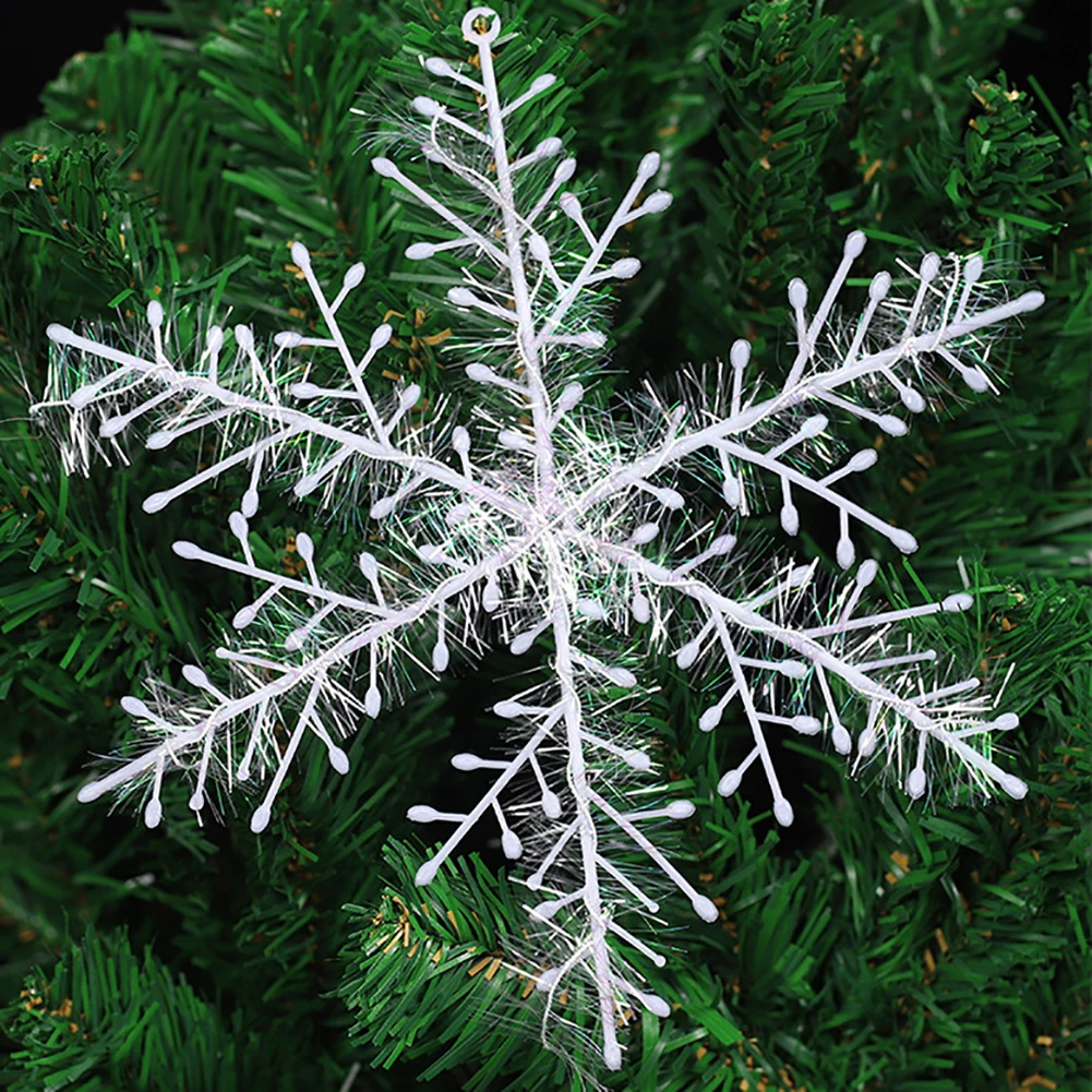 Beautiful 30Pcs Snowflake Christmas Ornament Xmas Tree Pendant Holiday Party Window Decor Party Wedding Home office Decoration
