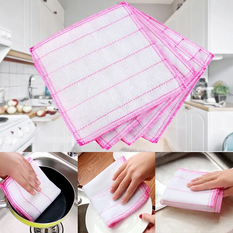 Kitchen Cleaners High-quality rags High-efficiency Bamboo Fiber Cleaning Towels Tousehold Dishwashcloths 10 Pcs/ Pack