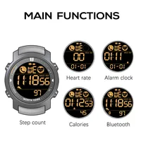 Km TH EDGE-Montre numérique militaire pour homme, étanche à 50m, sport de course, podomètre, chronomètre, fréquence cardiaque, bracelet, Android, IOS 3