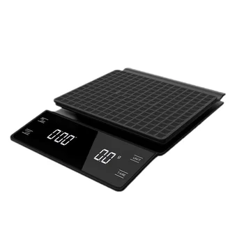 

3kg/0.1g Electronic Coffee Scale with Timer High Accuracy Digital Kitchen Scale Timer Coffee Weight Balance without Battery (Bla