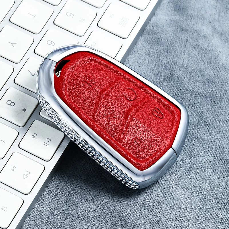 5button red cover Роскошный алмаз Автомобильный Дистанционный ключ чехол для ключей для Cadillac ESV Cadillac Escalade CTS XTS SRX от АТС CT5 XT5 XT6 смарт-ключ - Название цвета: 5button red cover