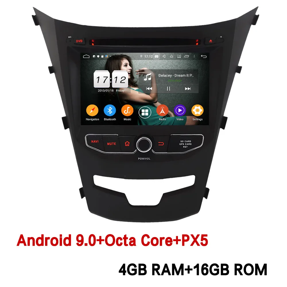 4GB RAM x 16GB ROM Klyde 4G wifi Android 9,0 Восьмиядерный 4 Гб ОЗУ 64 Гб ПЗУ DSP автомобильный dvd-плеер Радио Стерео gps ГЛОНАСС для SsangYong Korando 2013 - Цвет: 4GB RAM x 16GB ROM
