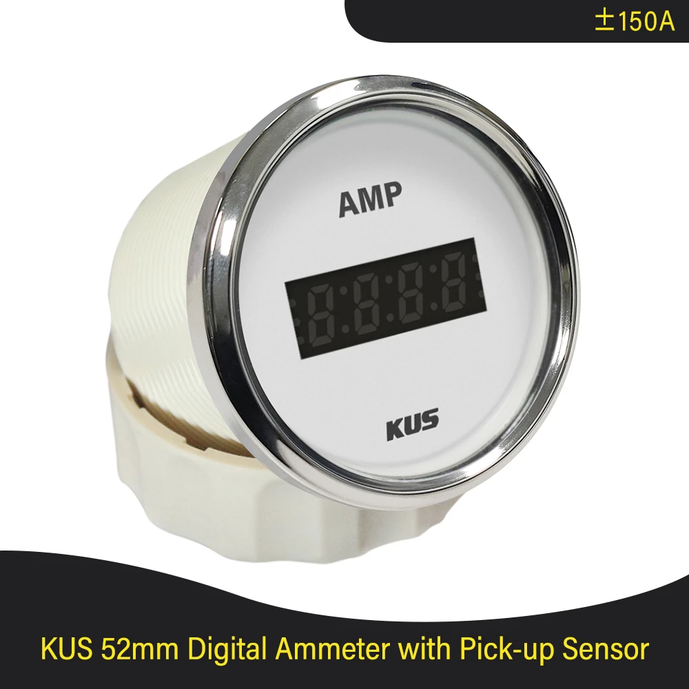 With Backlit 2 KUS Digital Ammeter 150A With Current Sensor 12V/24V 52MM 