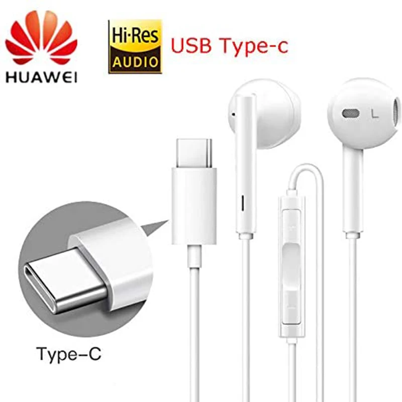 HUAWEI Earphone CM33 USB Type-C In Ear wired mic Volume Control Headset for huawei Mate 10 Pro P20 Por P30 | Электроника