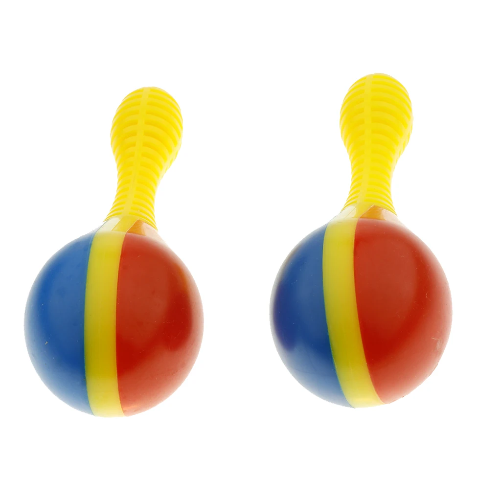 2pcs Plastic Maraca Sand Hammer Egg Shakers Percussion Instrument Gift Hand Shaker for Early Childhood Educational Toys
