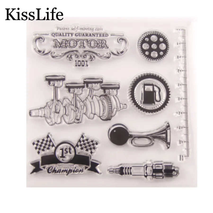 

1 Sheet Bearing Gear Horn Flag Clear Rubber Stamps for Scrapbooking Card Making Christmas Thanksgiving Craft Stamps