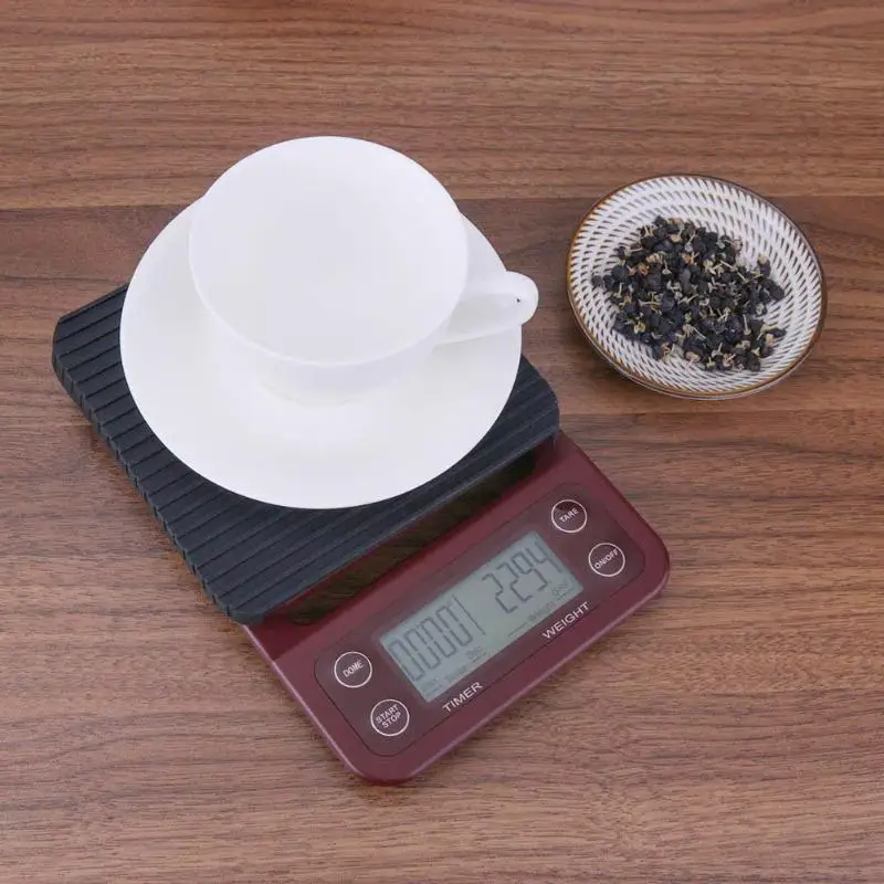 

3000g/0.1g LCD Timer Coffee Scale Electronic Weighing Food Balance Weight Scale Electronic Bar Kitchen Weighing Tools